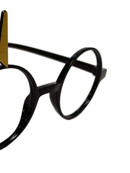 Kids round glasses with lightning bolt scar, inspired by Harry Potter for imaginative play.