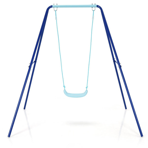 Stable A-Frame Metal Swing Set: Cool Blue Outdoor Play