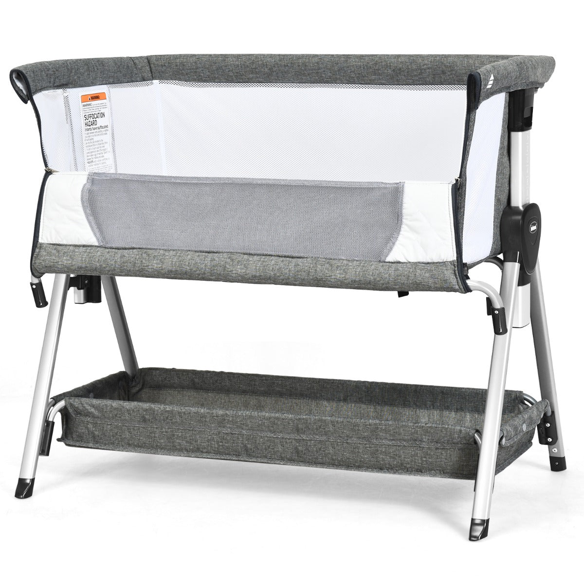 Shop Now: Height Adjustable Dark Grey Baby Cot