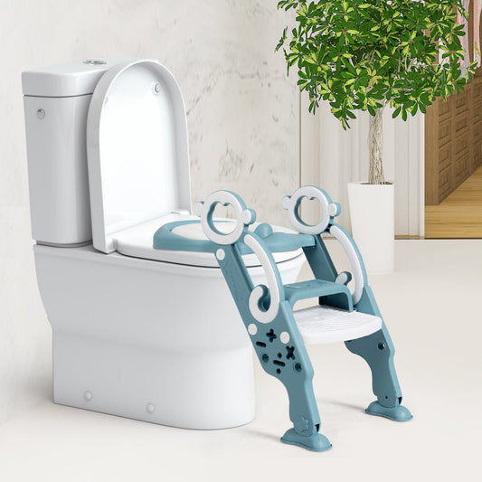 Foldable Potty Seat for Kids - Height-Adjustable with Non-Slip Step