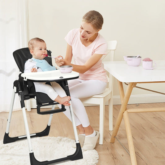 Buy Adjustable Backrest Highchair for Babies - Black - Kids Mega Mart