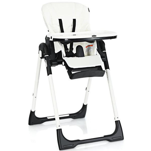 Shop White Highchair with Adjustable Backrest for Babies - Kids Mega Mart