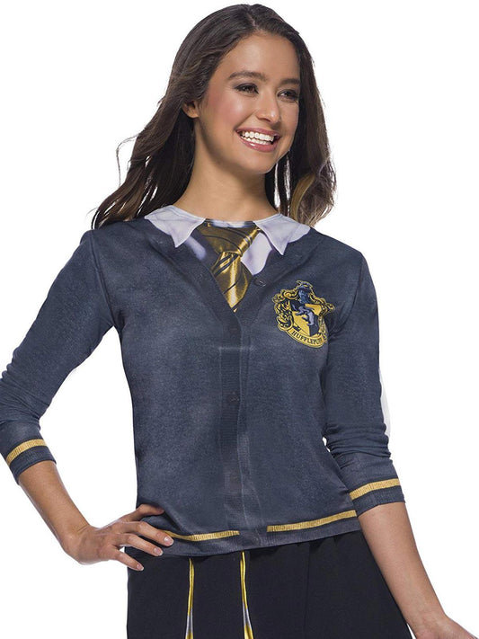 Hufflepuff costume top for adults, official Harry Potter design, perfect for magical home play.