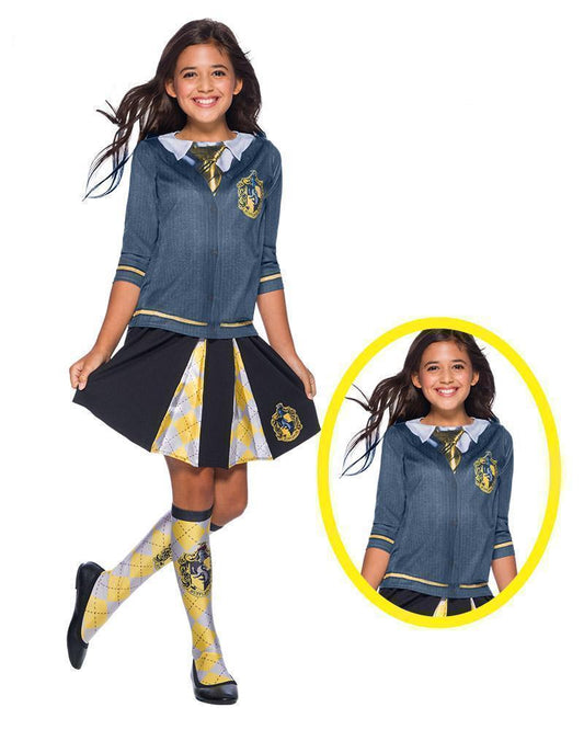 Hufflepuff Costume Top for Kids | Official Harry Potter Design, Perfect for Home Dress-Up