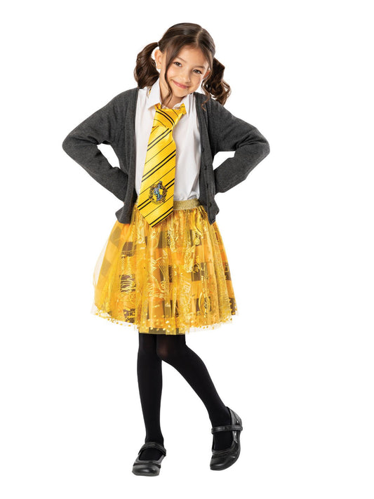 Hufflepuff gold tutu skirt for kids, official Harry Potter costume, perfect for playtime.