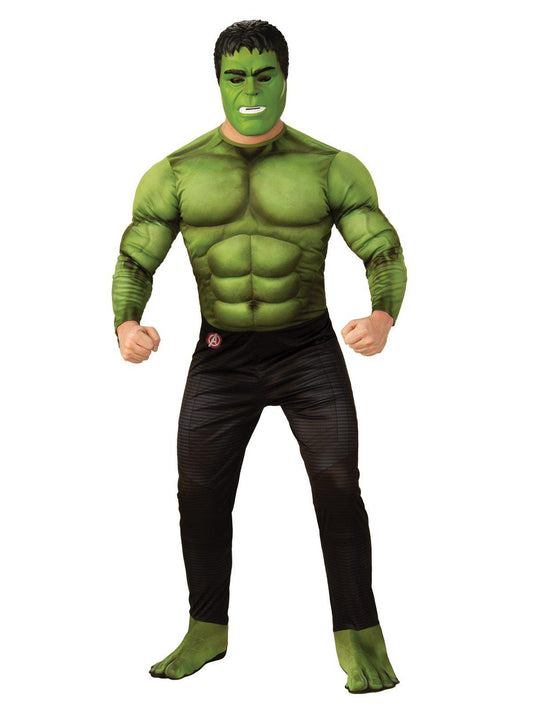 Adult Hulk costume from Avengers movie series, perfect for costume parties and playtime.