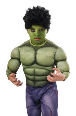 Kids Marvel Hulk wig, perfect for costume play, features short black style.