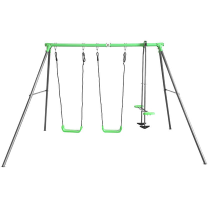 Hurley 3 Station Metal Swing Set - Durable outdoor playset for kids backyard fun.