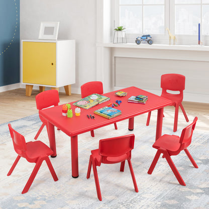 Vibrant Kids Table and 6 Chairs Set ideal for reading and playtime at home