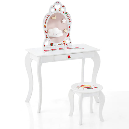 Kids 2-in-1 Dressing Table and Desk | Versatile storage solution for creative play and study.