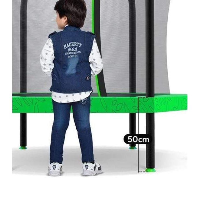 Hoppy 7ft Springless Trampoline with Safe Entry for Kids Home Bouncing Fun