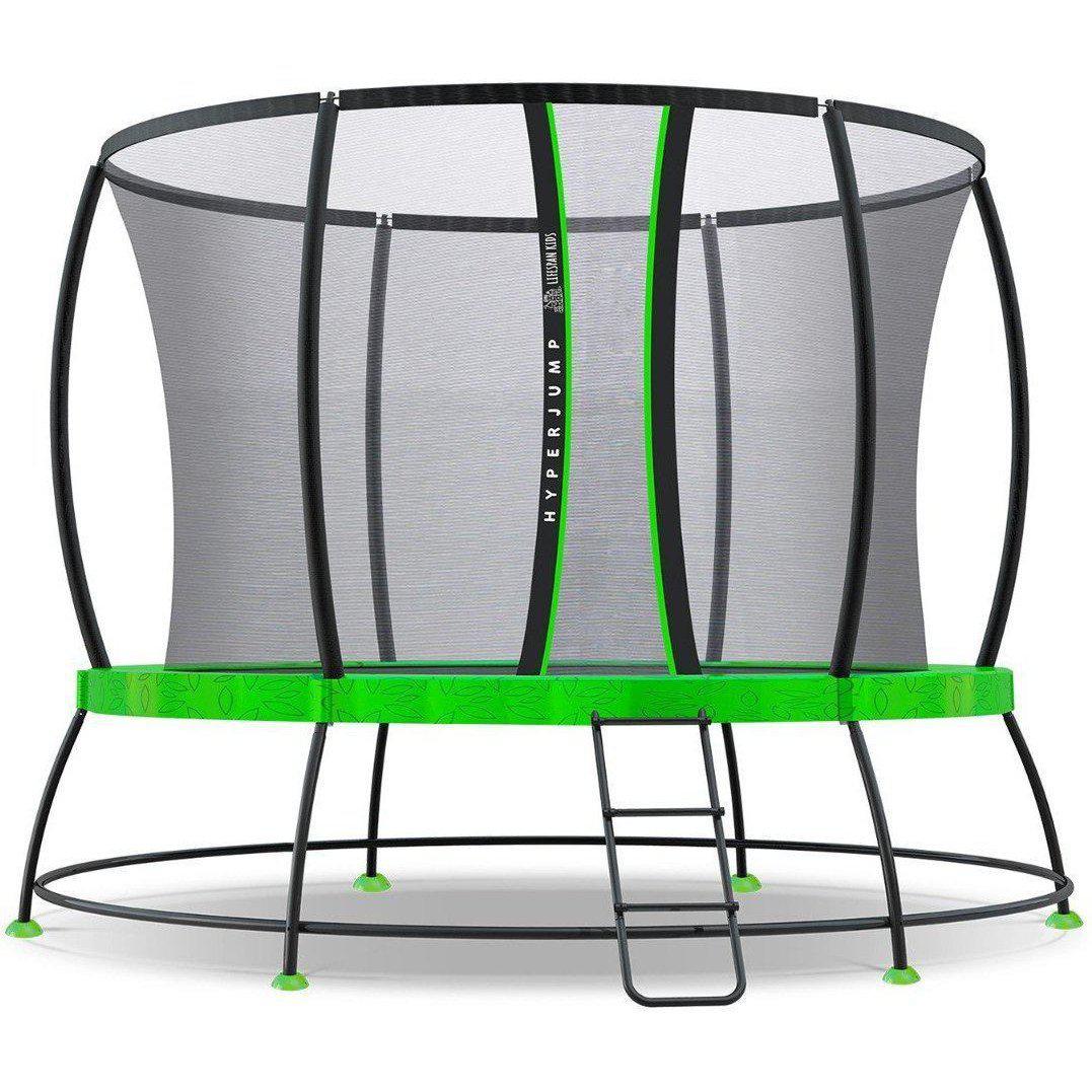 8ft springless trampoline with safety net for safe, fun kids play at home.