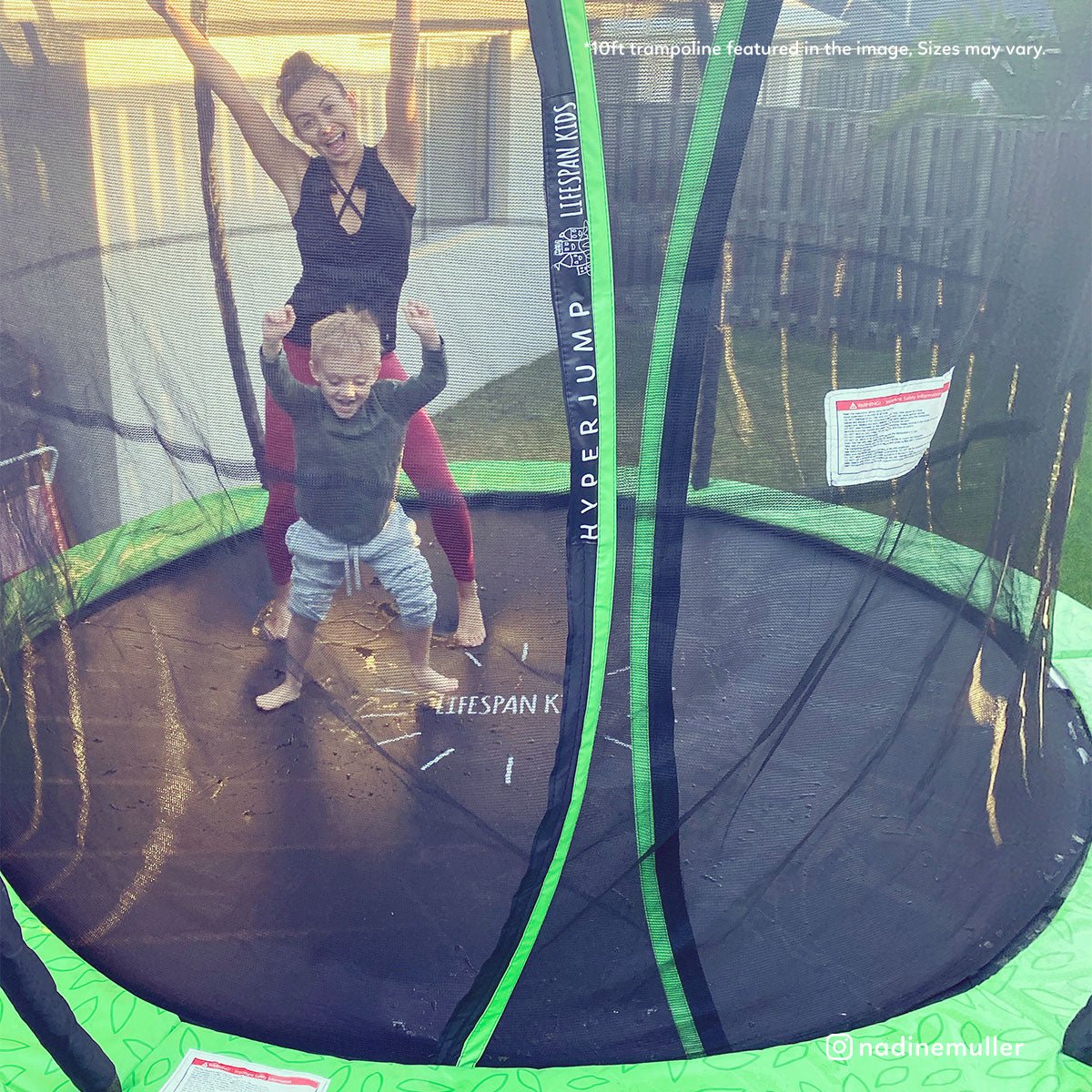 10ft HyperJump4 Trampoline with Safety Enclosure for safe and fun childrens play at home.