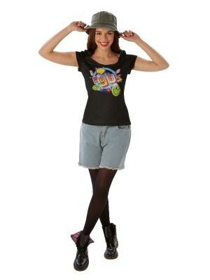 I Love The 90s black t-shirt for kids costumes, nostalgic home play. Official accessory.