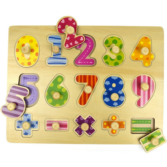 Numbers Maths Wooden Peg Puzzle enhances early learning through tactile play for kids.