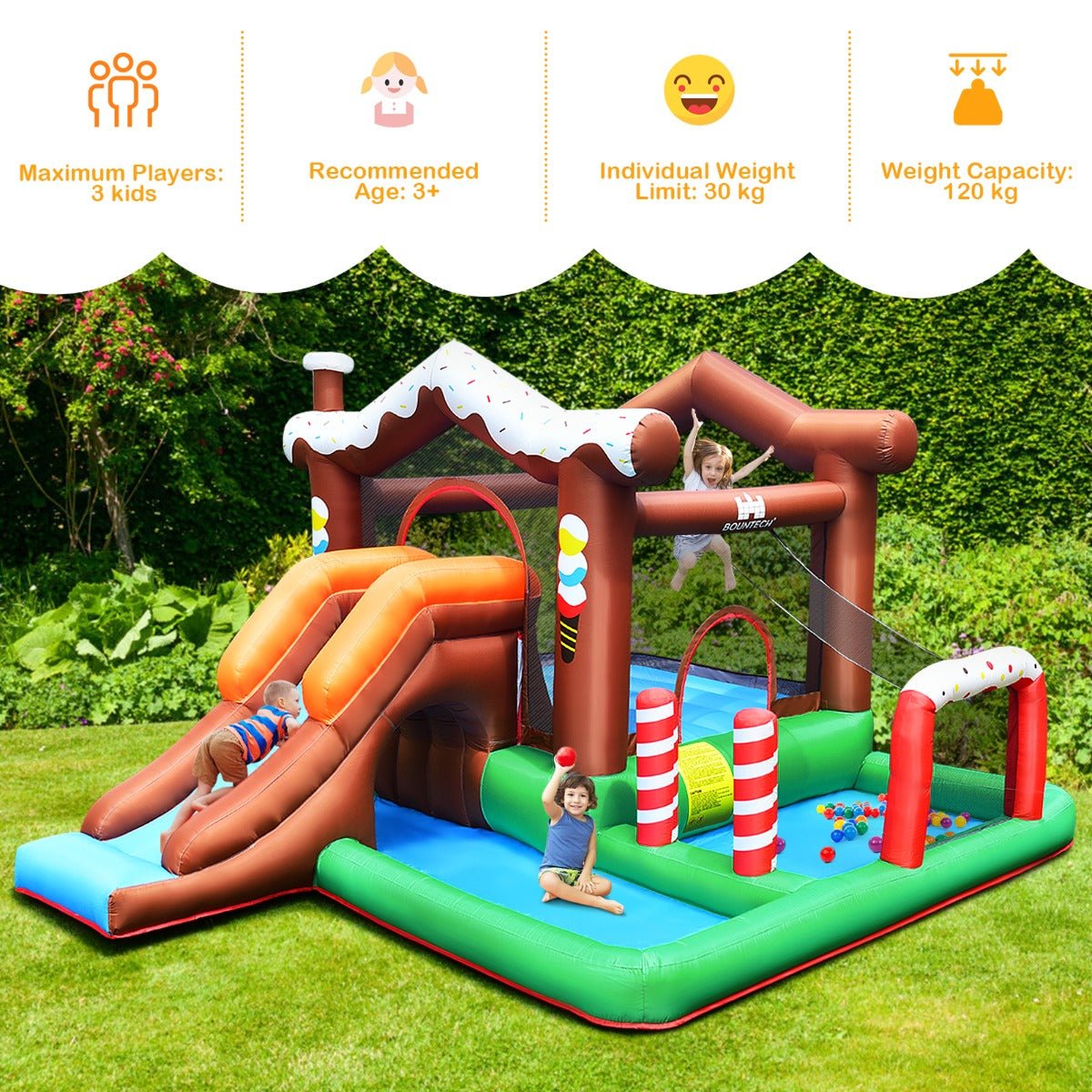 Children's Inflatable Bounce Castle - Slide Park Excitement (Blower Included)