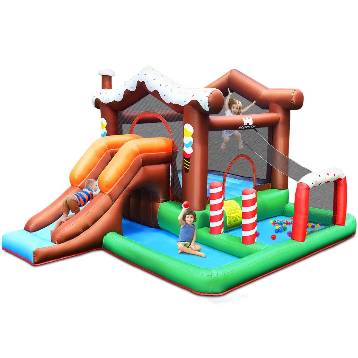 Inflatable Bounce Castle with Slide Park - Indoor/Outdoor Fun (Blower Included)