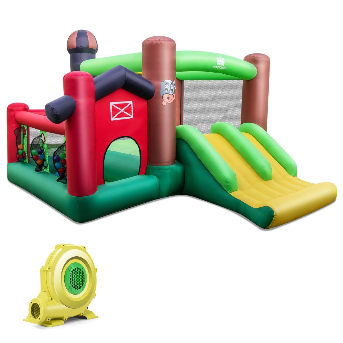 Outdoor Inflatable Bounce House with Double Slides - Double the Fun! (Blower Included)