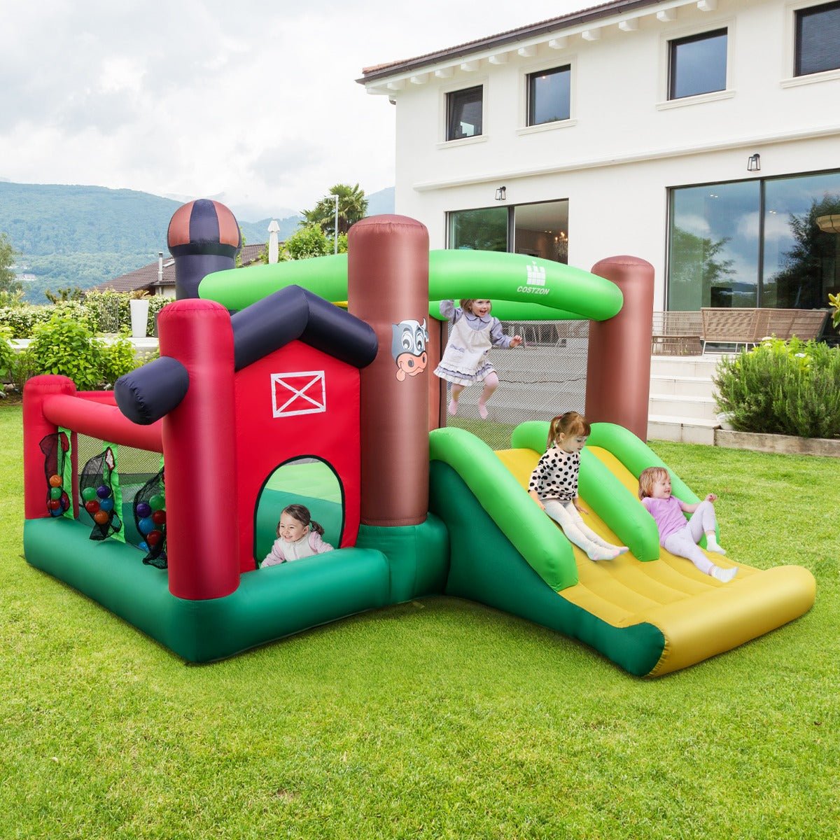Inflatable Bounce House with Dual Slides - Active Outdoor Playtime (Blower Included)