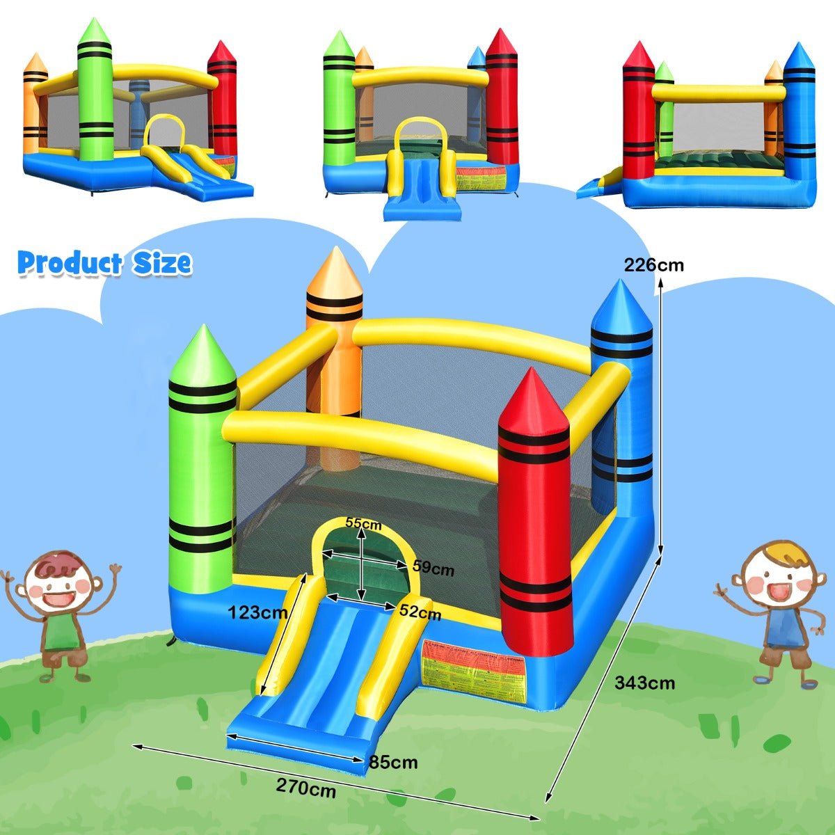 Wholesome Delight: Kids Inflatable Bounce House with Playful Slide