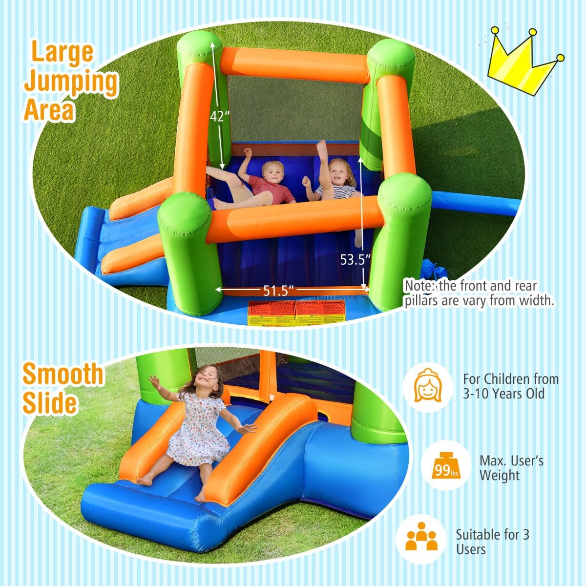 Experience Joy: Inflatable Bounce House with Jumping Area & Slide