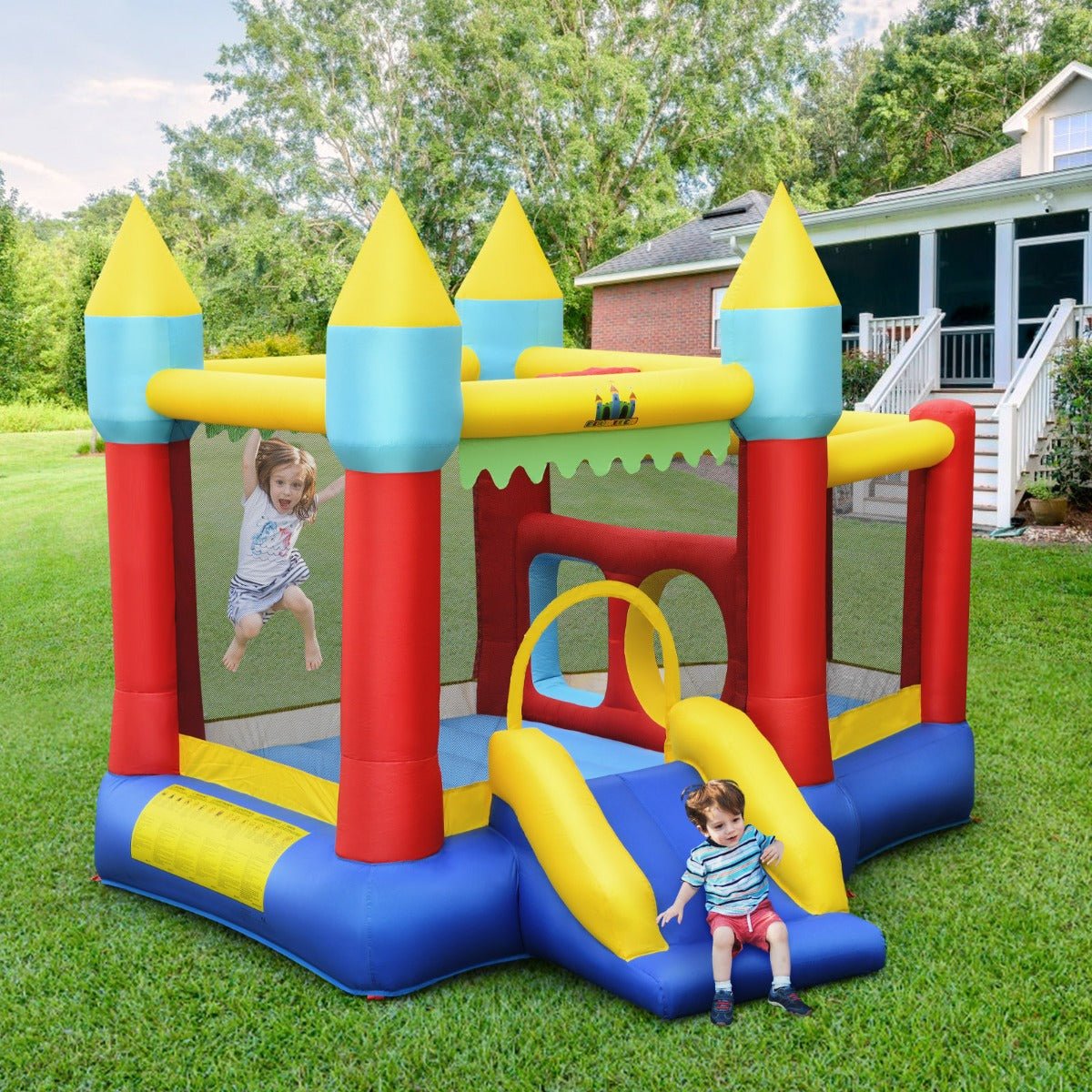 Bounce House with Slide, Basketball & 100 Ocean Balls - Ultimate Playtime