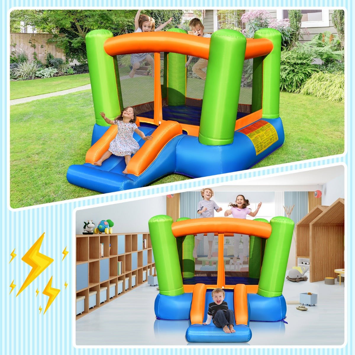 Inflatable Jumping Castle - Slide & Play Zone (No Blower)