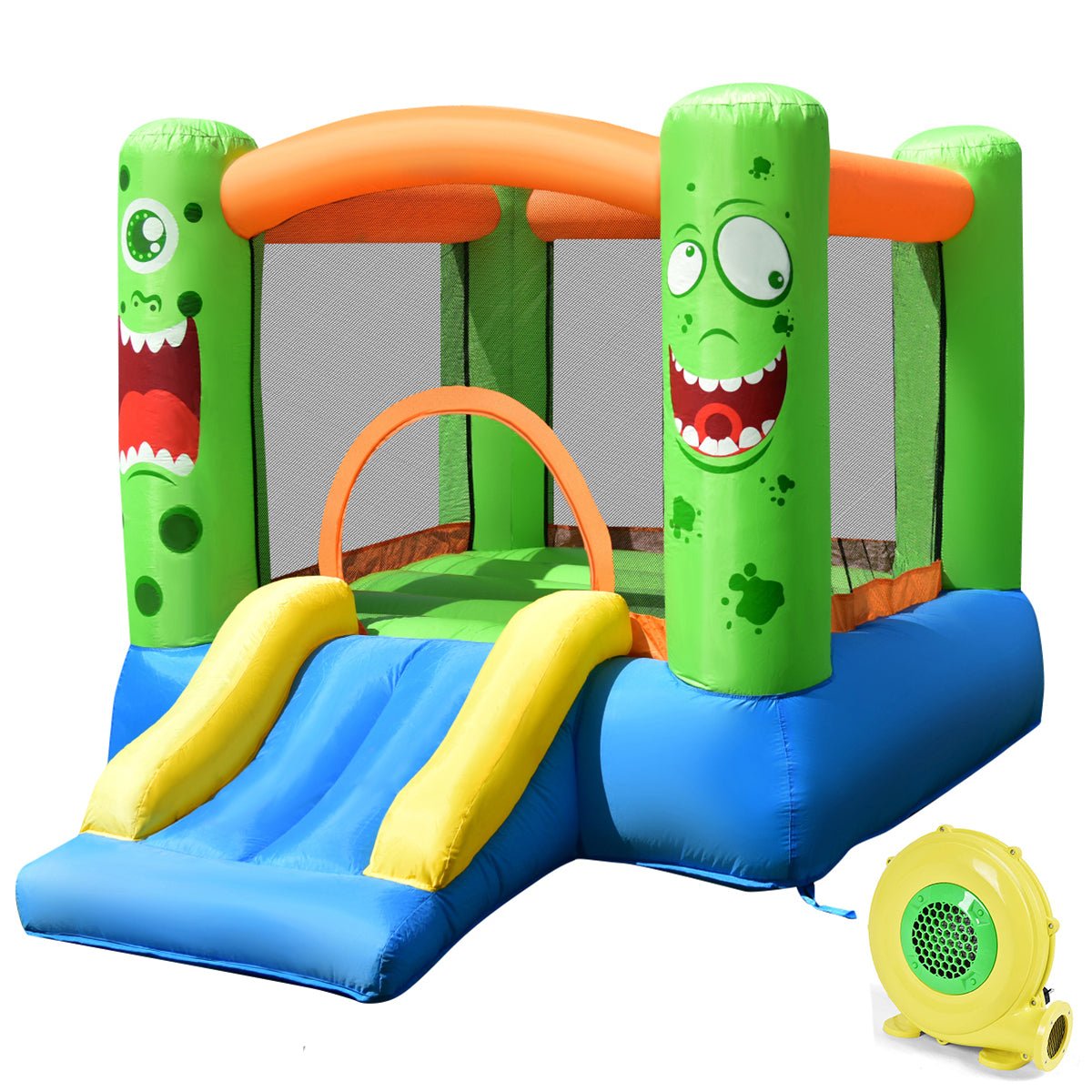 Inflatable Bounce Playhouse with Slide & Basketball Rim - Complete Fun Package