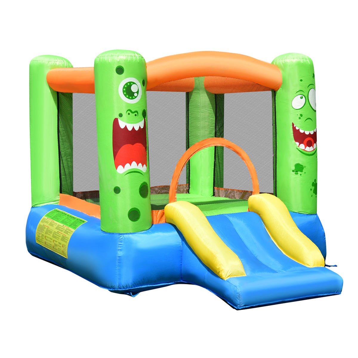 Playful Thrills: Inflatable Bounce House with Slide & Basketball for Kids