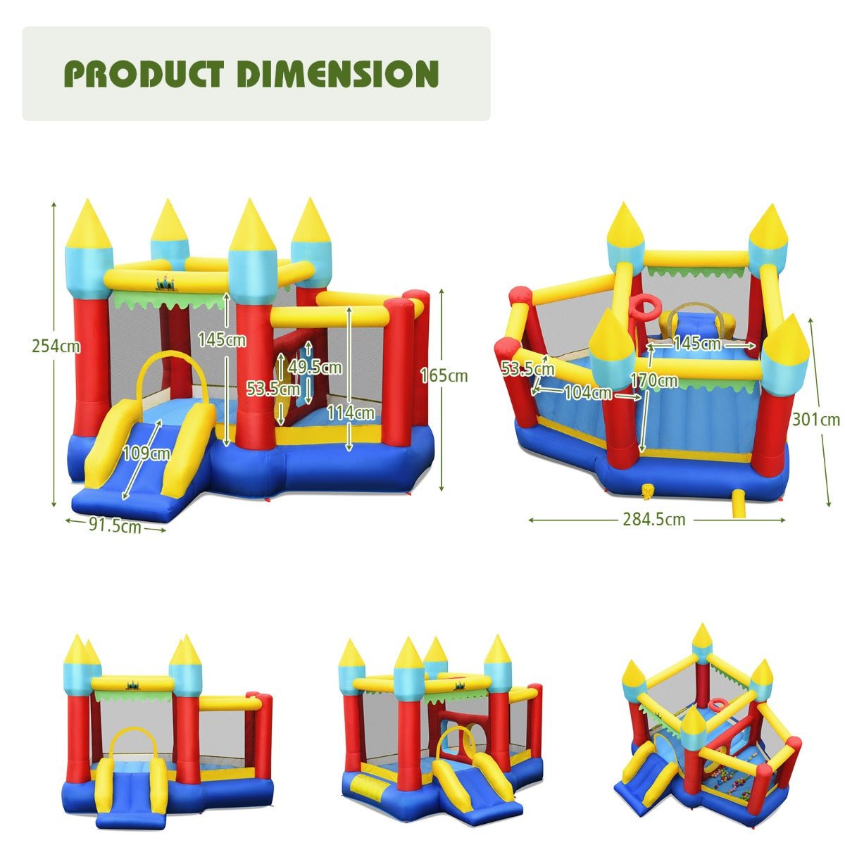 Children's Inflatable Bouncer with PVC Basketball & Ocean Balls