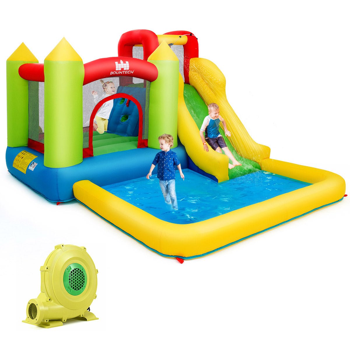 Kids Water Park Adventure - Inflatable Castle with Slide & Pool (Includes Blower)