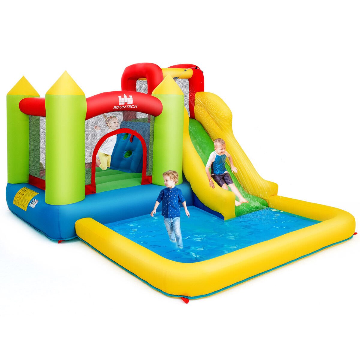 Kids Water Slide Inflatable Castle - Aquatic Adventure (Blower Included)