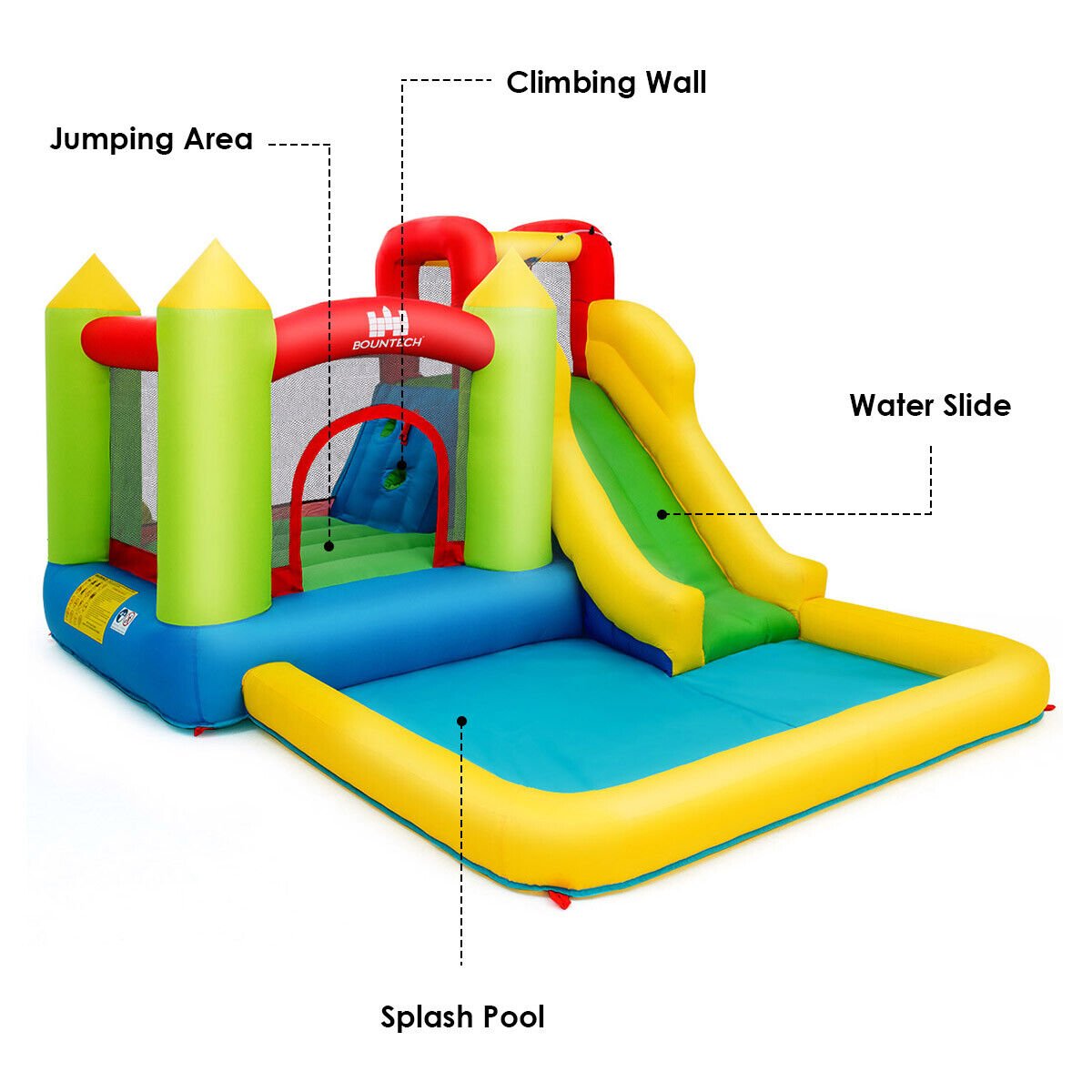 Inflatable Jumping Castle Water Slide - Splish-Splash Adventure (No Blower)