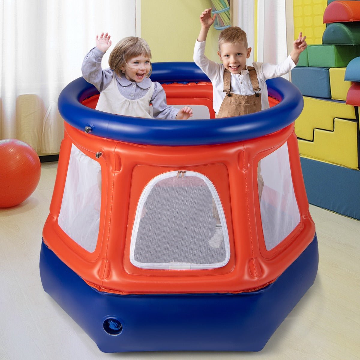 Kids Inflatable Trampoline with Safety Net - Ages 3-10 | Fun Play ...