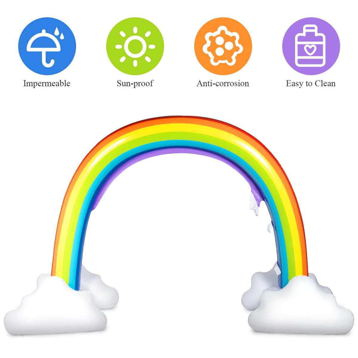 Splashing Delight: Inflatable Rainbow Sprinkler for Backyard, Beach, and Lawn