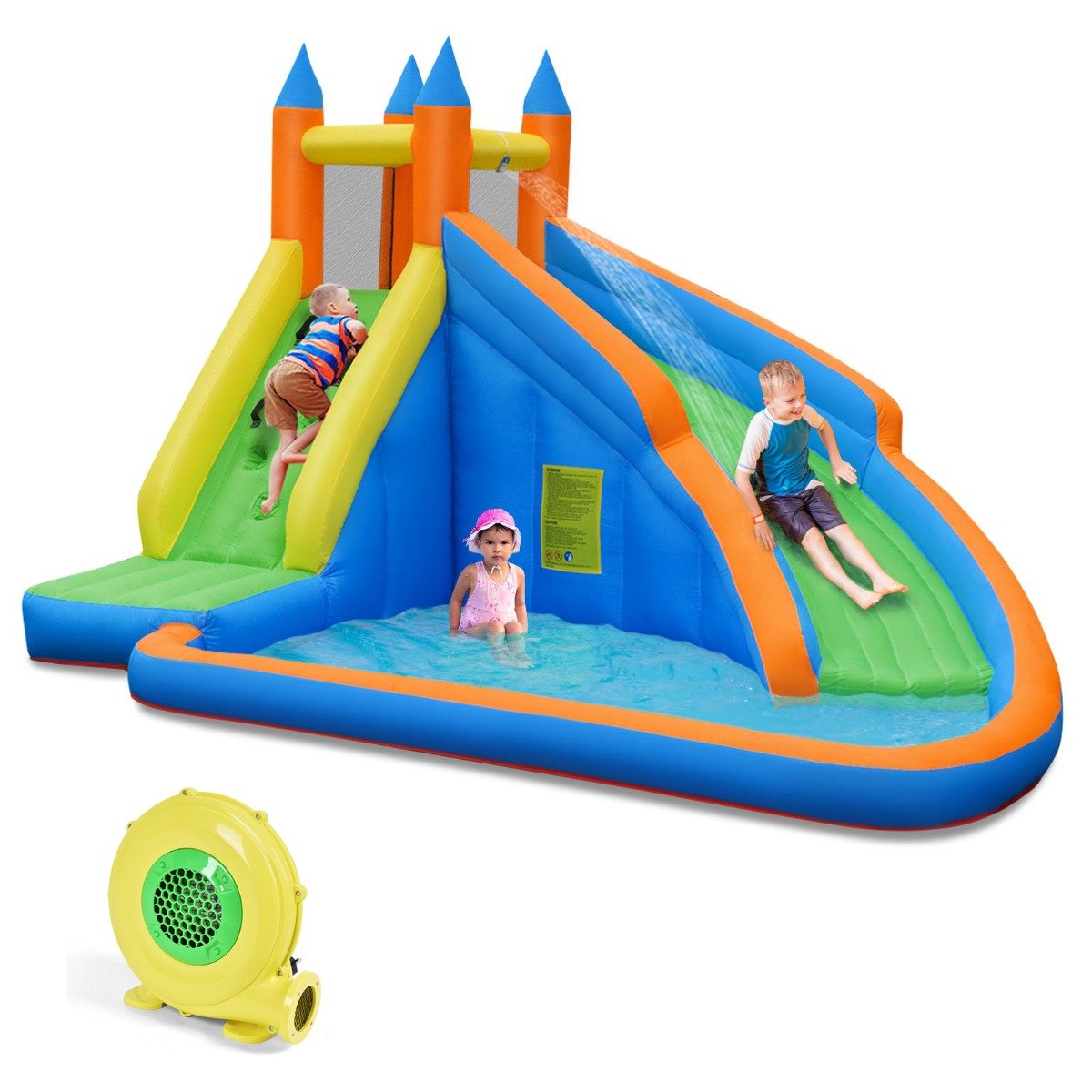 Shop Inflatable Water Slide with Climb Wall and Blower at Kids Mega Mart