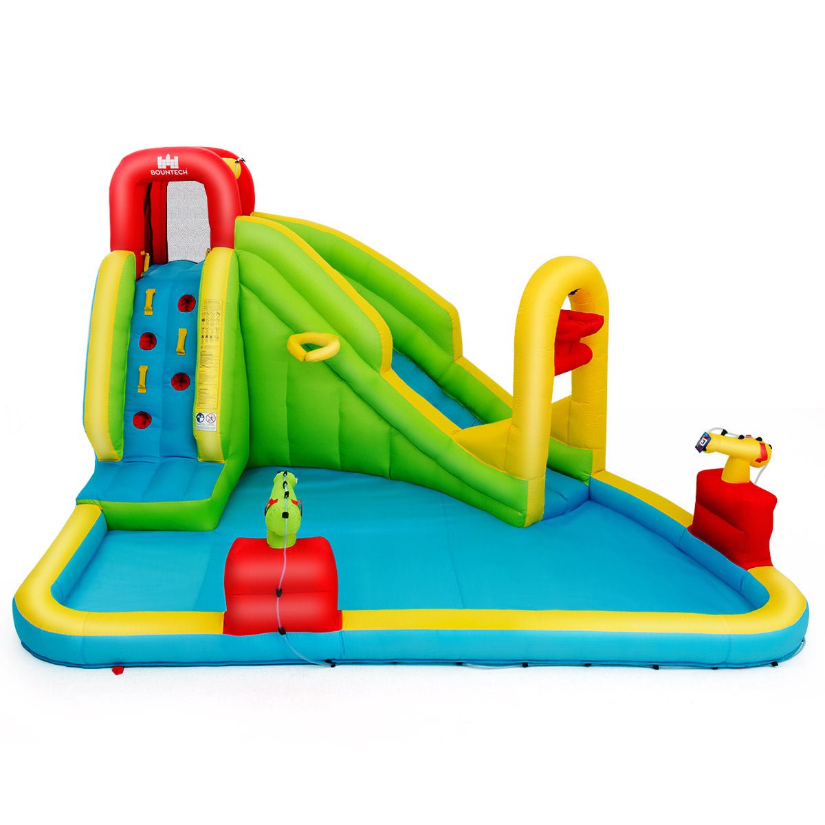 Aquatic Adventure: Inflatable Water Slide with Pool, Climbing Wall & Water Gun