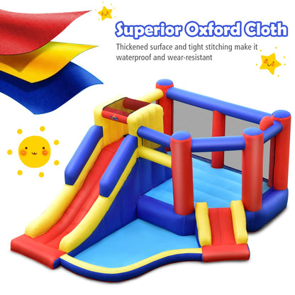 Kids Inflatable Bouncy Castle featuring Slides and Ball Pit for endless backyard fun.