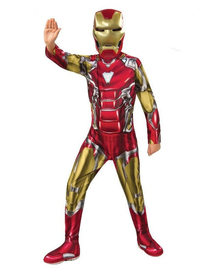 Marvel Iron Man costume for kids with mask, perfect for imaginative play at home.