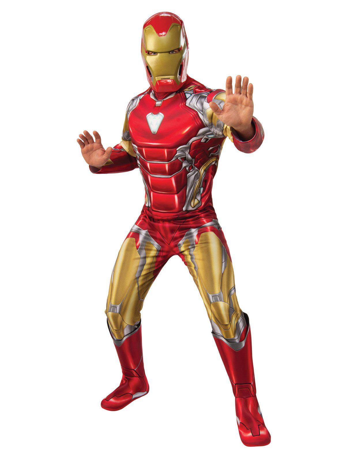 Adult Iron Man costume ideal for superhero playtime, Halloween, or costume parties.