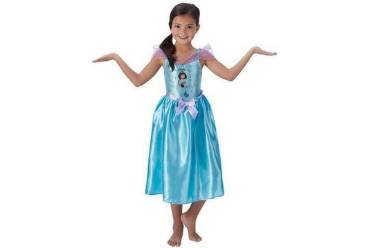 Girls Disney Princess Jasmine costume for imaginative play at home, classic design for kids.