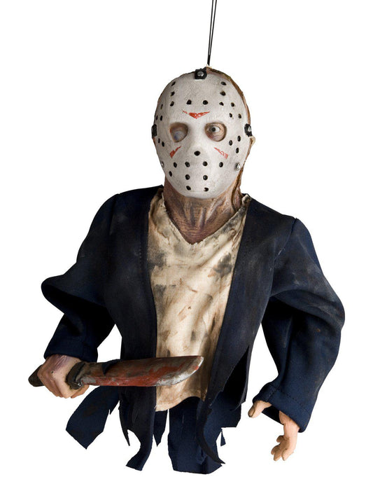 Deluxe Jason Hanging Puppet for horror-themed childrens room decor, Friday the 13th inspired.