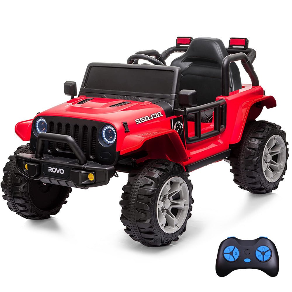 Jeep Inspired Electric Ride On Toy Car with Remote Red