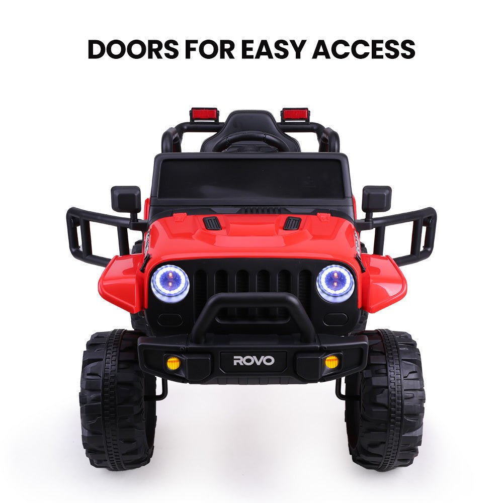 Jeep Inspired Electric Ride On Toy Car with Remote Red