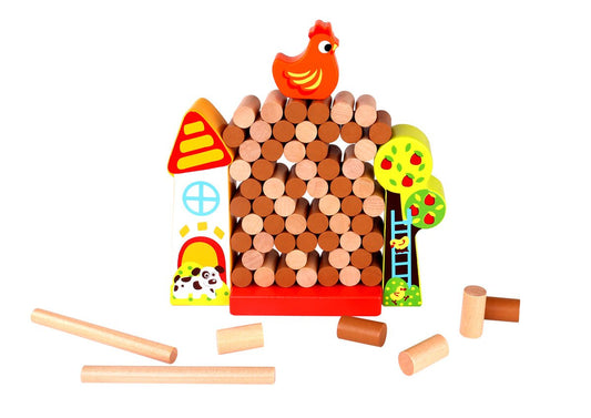 Tooky Toy Jenga Farm Game | Engaging educational toy for kids, promoting skill-building and fun.