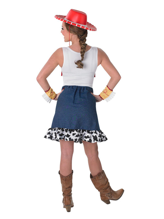 Adult Disney Pixar Jessie Cowgirl Costume with tutu, ideal for kids dress-up play.