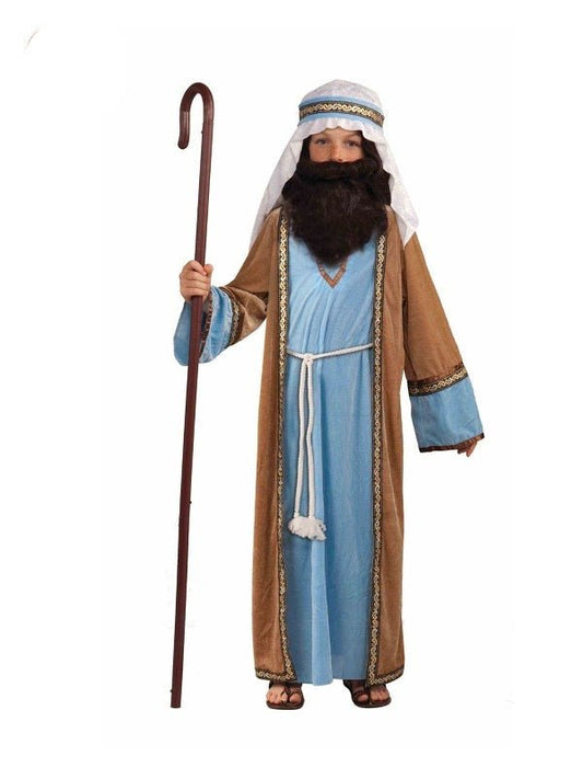 Kids Joseph Nativity Costume Set in One Size for Playful Home Christmas Reenactments