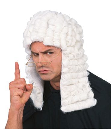 White Judge Wig for Adults, ideal costume accessory for childs dress-up play.