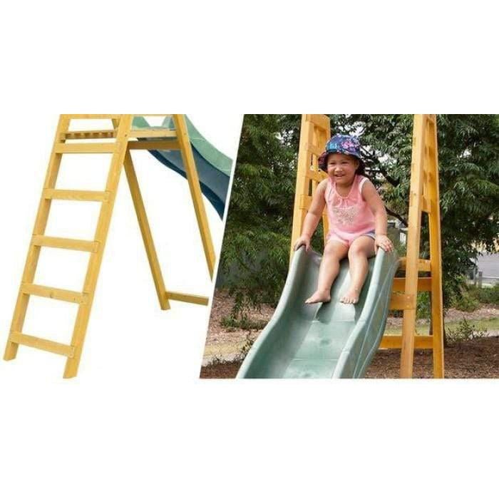 Lifespan Kids 3m Jumbo Climb and Slide in green, ideal outdoor playground equipment for children.