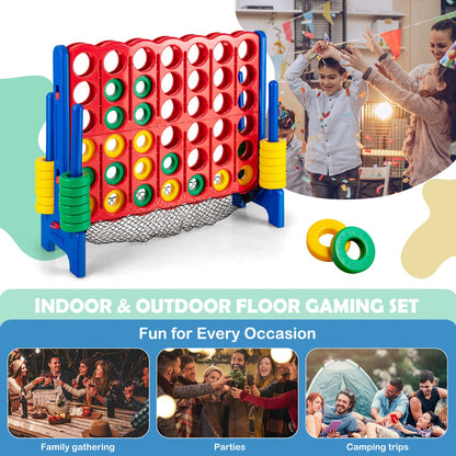 Portable Giant Connect 4 Outdoor Game Set with Carry Bag for backyard fun